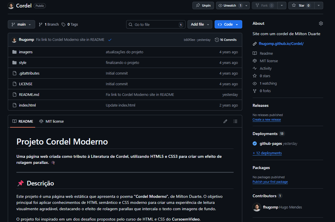 Capa do Projeto Cordel