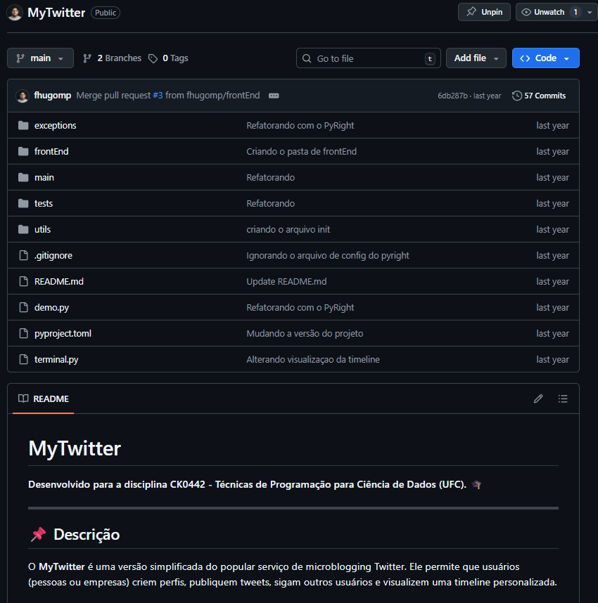 Capa do Projeto My Twitter